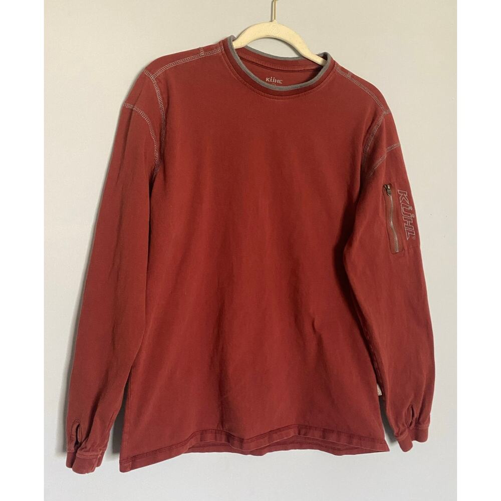 Kuhl Kommando Long Sleeve Organic Cotton Crew Brown Sundried Tomato Men Size M